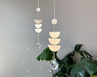 Midcentury Modern Suncatcher #2 -  Rainbow Maker, Crystal Prism Sun Catcher, Light Catcher, Hanging Crystal Suncatcher, Sympathy Gift