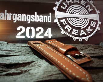 Jahrgangsband 2024 Uhren-Freaks Facebook Echtleder Manufakturband