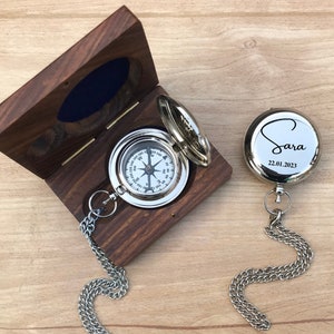 Personalisierter Kompass zum 8. Jahrestag, handgefertigter Kompass aus Silber, Geschenk für Ehemann, Geschenk für Freund Geburtstag, Abenteuergeschenk für ihn