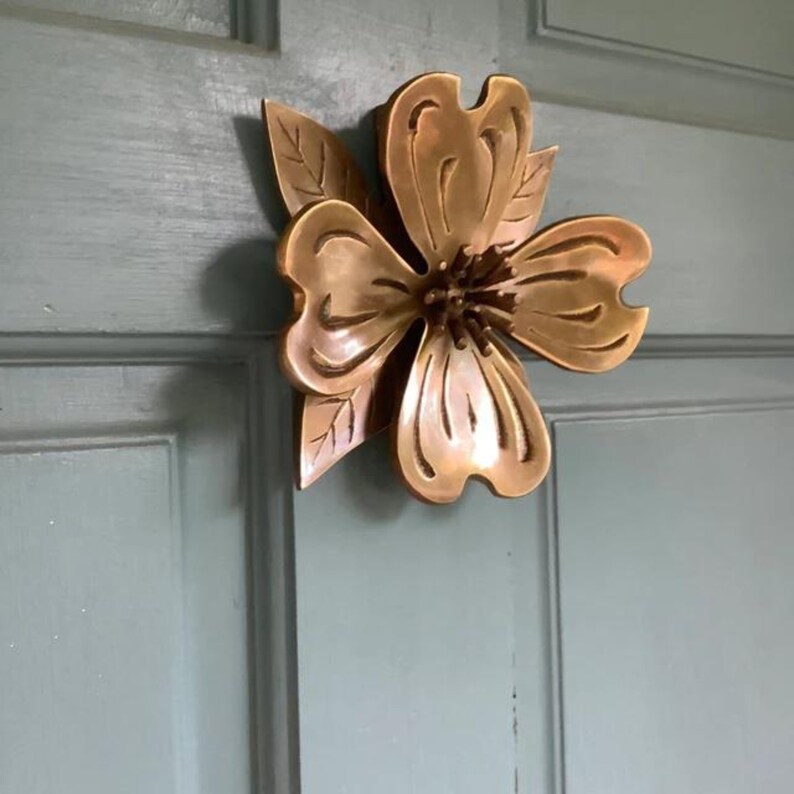 Unique Brass Flower Door Knocker Antique Nautical Home Etsy