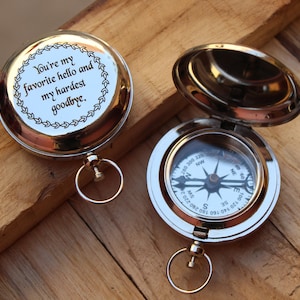 Long Distance couple gift, Handmade Silver Compass, Boyfriend birthday gift personalized, Personalized wedding anniversary gift for him/her