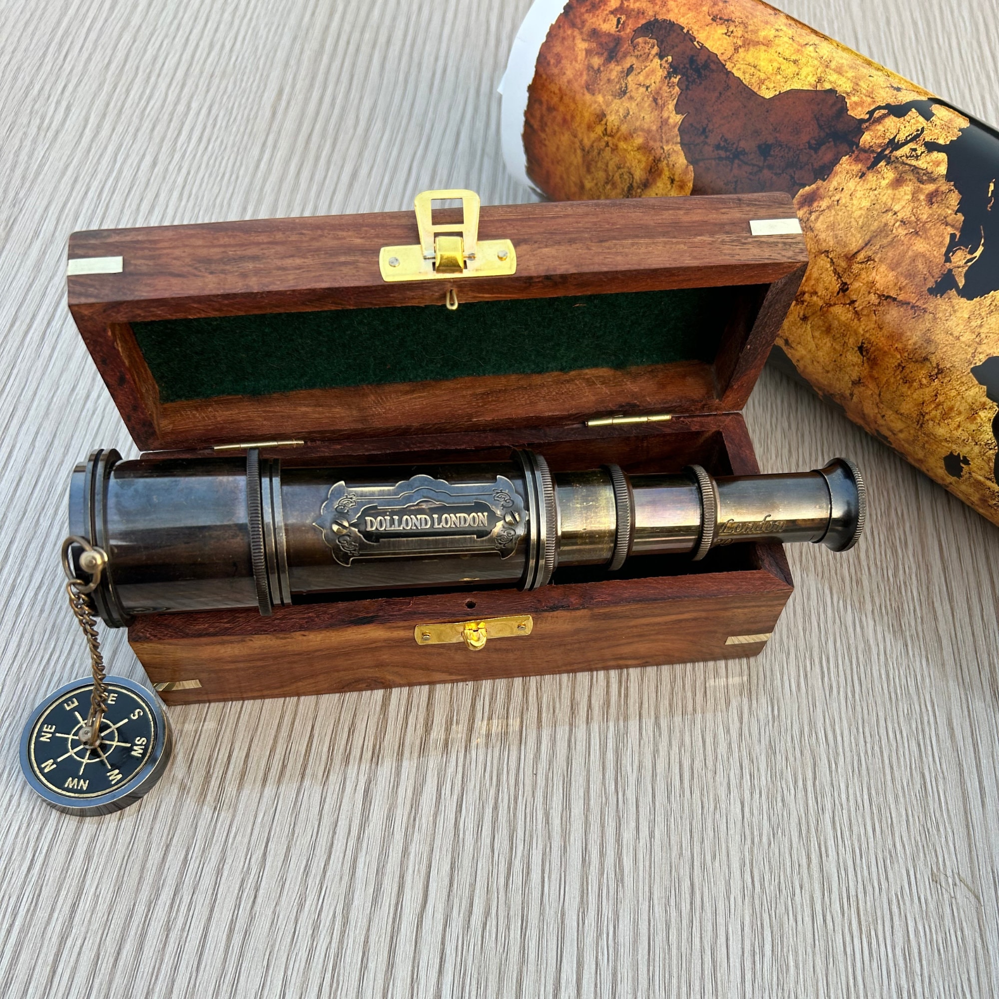 Brass Telescope, Engraved Spyglass, Pirate Telescope, Fathers Day Gift, Gift For Husband, Son Gift, steampunk Gift