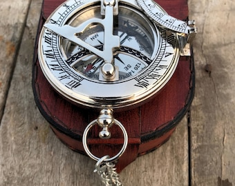 Wedding Gift for Couple Unique, Personalized Working Sundial Compass, Engraved Brass Compass, Anniversary Gift, wedding gift, Keepsake Gift