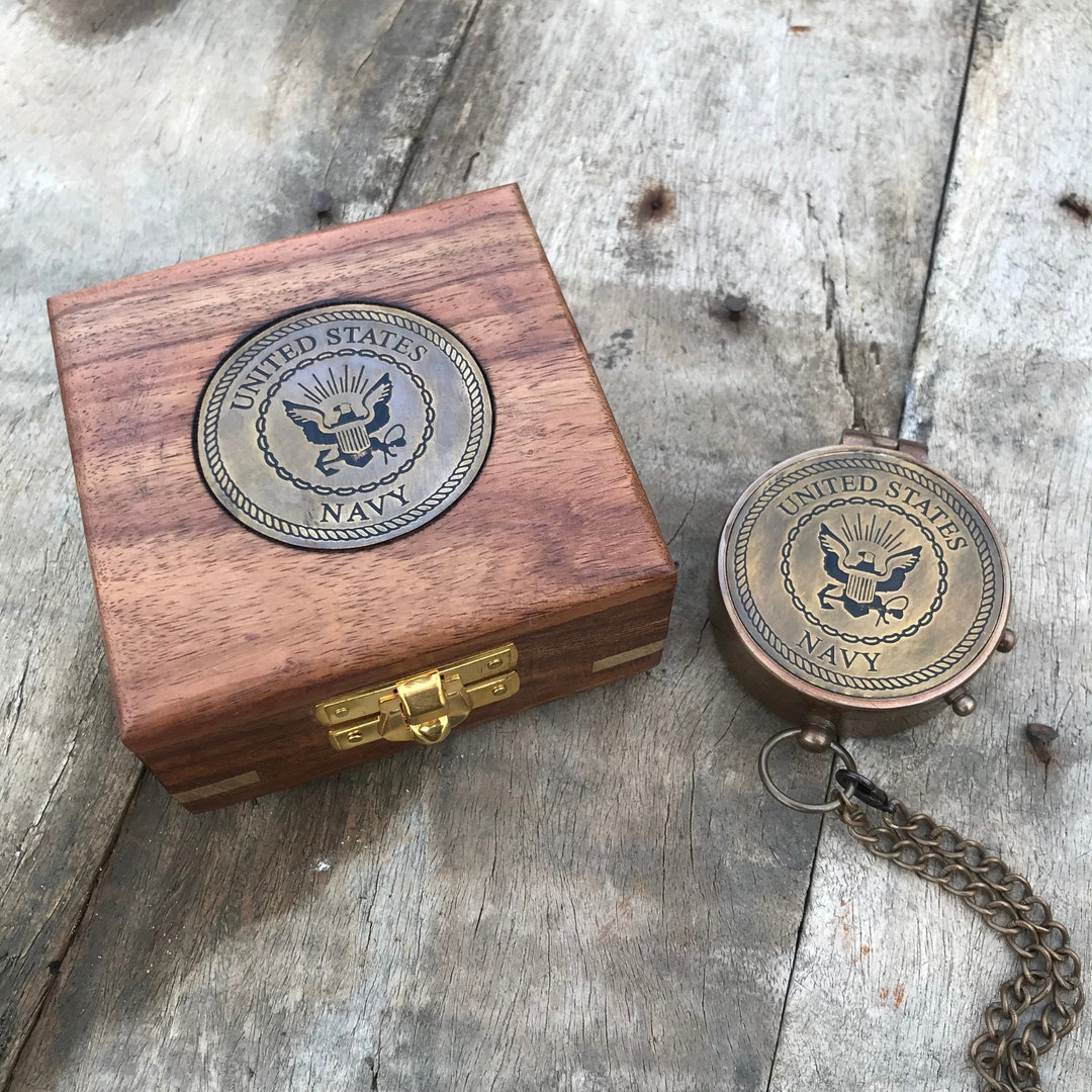 United Sates Personalized Navy Gift, Antique Navy Compass , Navy ...