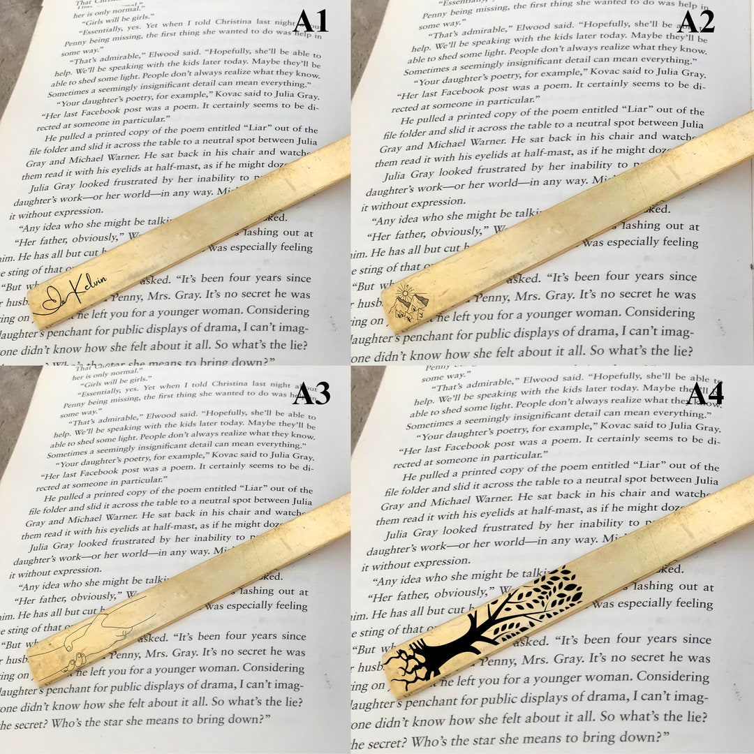 Handmade Unique Solid Premium Brass Bookmark With Leather Strap ...