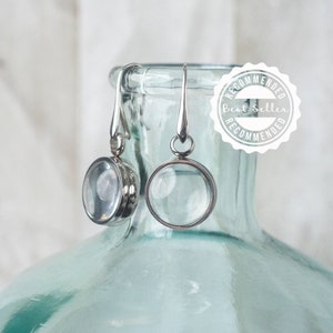 Glass Locket Earrings: Pet Hair Keepsake, Memorial Jewelry