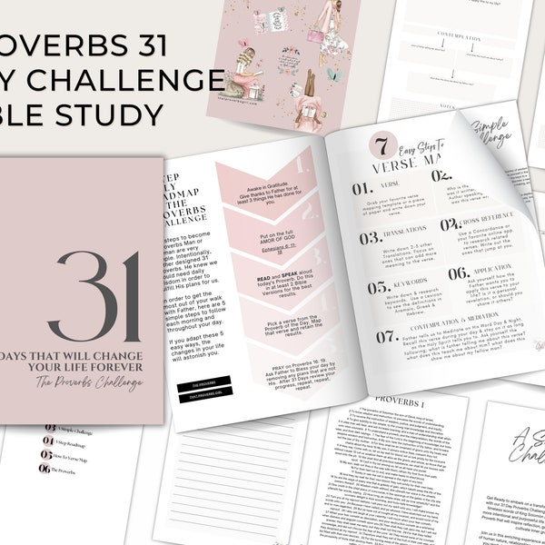 Proverbs Bible Study | Chapter Summary | Bible Study Journal | Christian Planner | Devotional Printables | Verse Mapper | Bible Study Tool