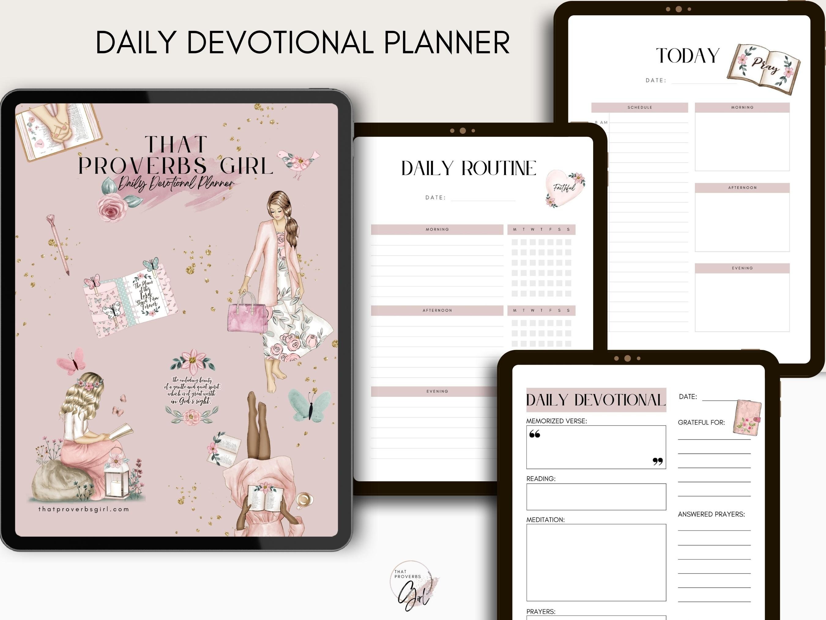 Christian Planner Daily Devotional Planner Daily Digital Planner