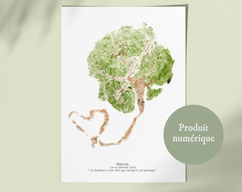 Affiche de naissance | Arbre de naissance | Souvenir d'accouchement | Affiche du placenta