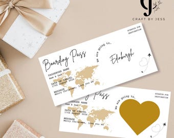 Personalised Boarding Pass-  Christmas Scratch Card - Birthday Suprise