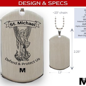 St. Michael Military Dog Tag Necklace - Coast Guard