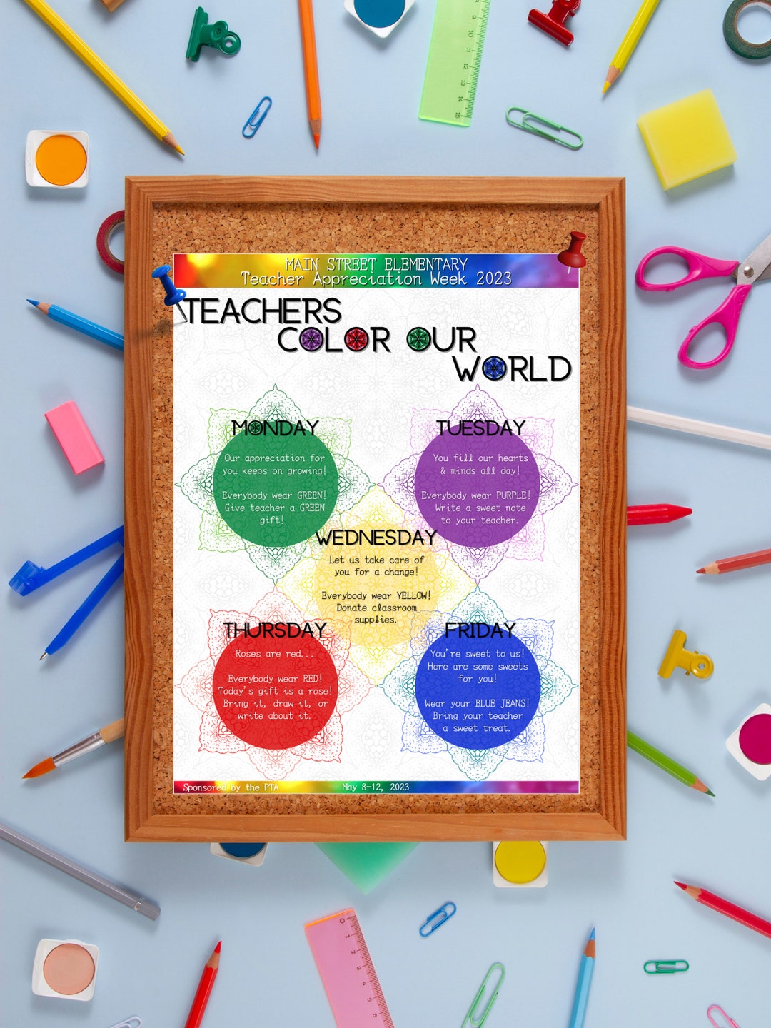 Staff Activities Teacher Appreciation Week Kaleidoscope Etsy