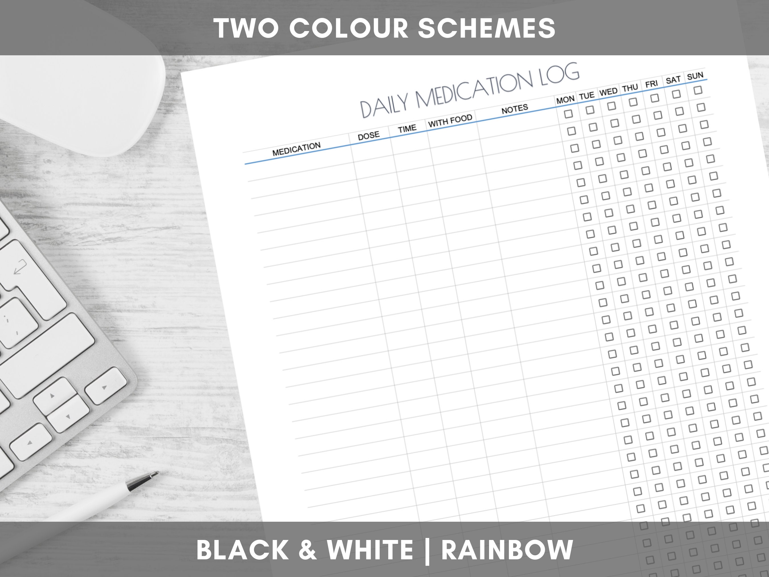 Editable Medication Tracker Printable Medication Schedule Medical