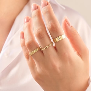 Wavy Diamond Wedding Band Women, 14K Solid Gold Pave Ring Thick, Unique Wedding Rings For Women, Wide Alliance Femme imagen 10