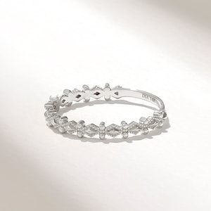 Argento Sterling 925 Zirconi WOMEN'S AMORE Rotondo Anello - Foto 10