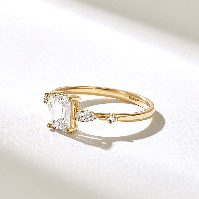 Natural Certified Diamond Engagement Ring Solid 14K Gold Solitaire Ring