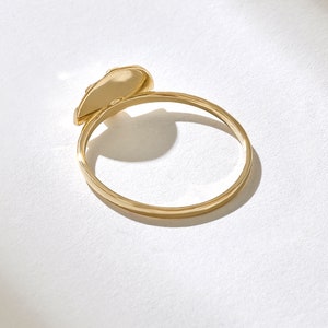 Solo Diamond Sunshine Ring Boho Sun Ring 14k 18k 10k Solid Gold Dainty Sunburst Ring Women Minimalist Celestial Ring Half Sunset Ring image 3