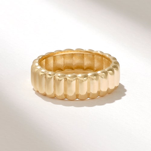 İconic Statement 14k Real Gold Ring Women's Chunky Gold Etsy