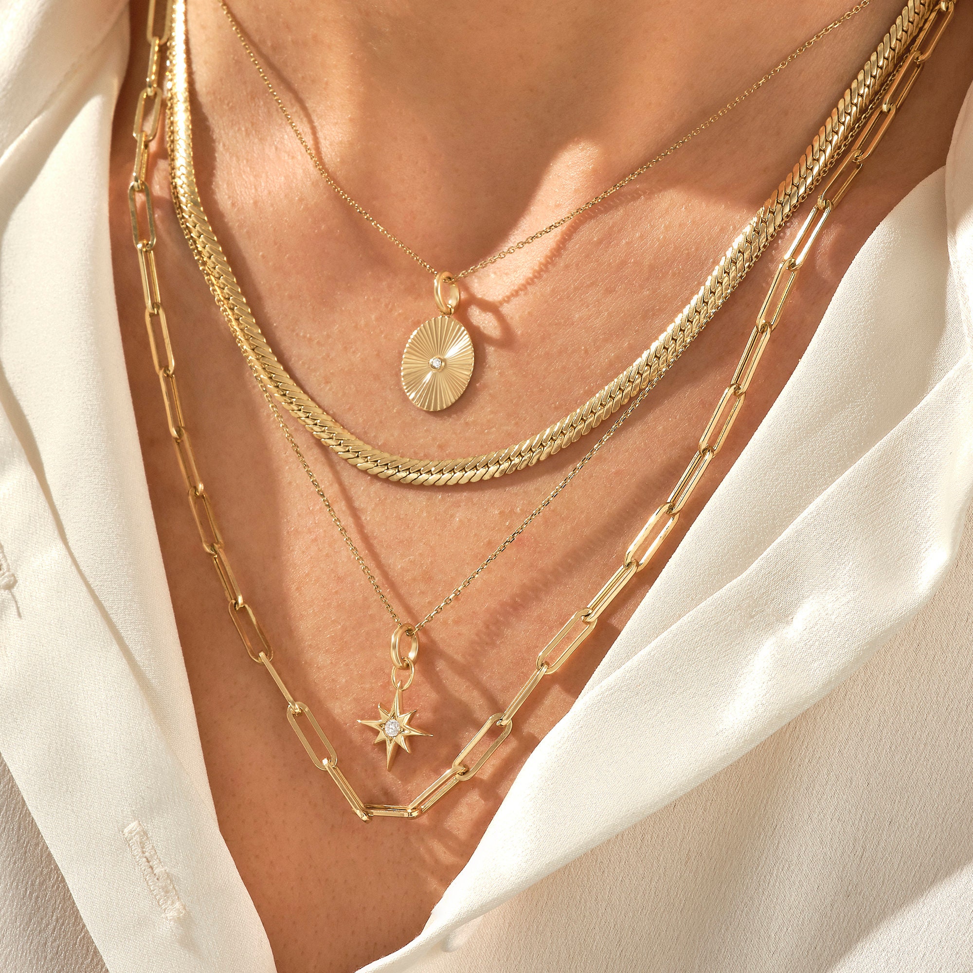Diamond North Star Necklace, 14k Gold Celestial Pendant Diamond North Star Necklace, 14k Gold Celestial Pendant