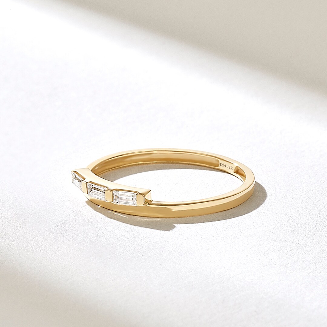 Baguette pave wedding band deals