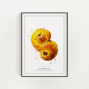 Fika Food Art Print Lussebulle Swedish Art Print Sweden Art Sweden Gifts Swedish Christmas Baking Digital Prints Digital Download
