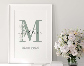 Green Mothers Day printable wall art | Mothers Day Quote | Meaningful Quote Mother | Mother's Day printable gift | Instant DIGITAL DOWNLOAD