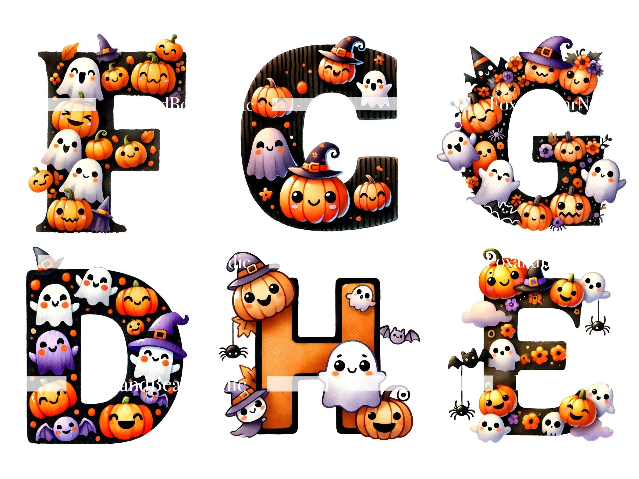 Halloween Font Doodle Letters PNG Halloween Alphabet Halloween Letter PNG Doodle Alphabet Pumpkin Letters Boo Horror Scary Commercial Use image 6