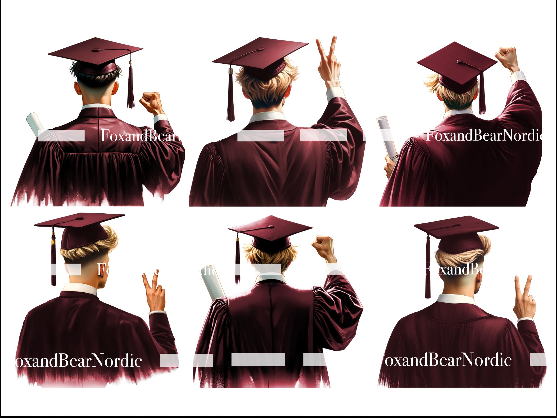 Watercolor Graduation PNG Doctor Graduation Clipart Graduation 2026 Clipart Graduation Cap Clipart Male Graduation Burgundy Commercial Use image 4