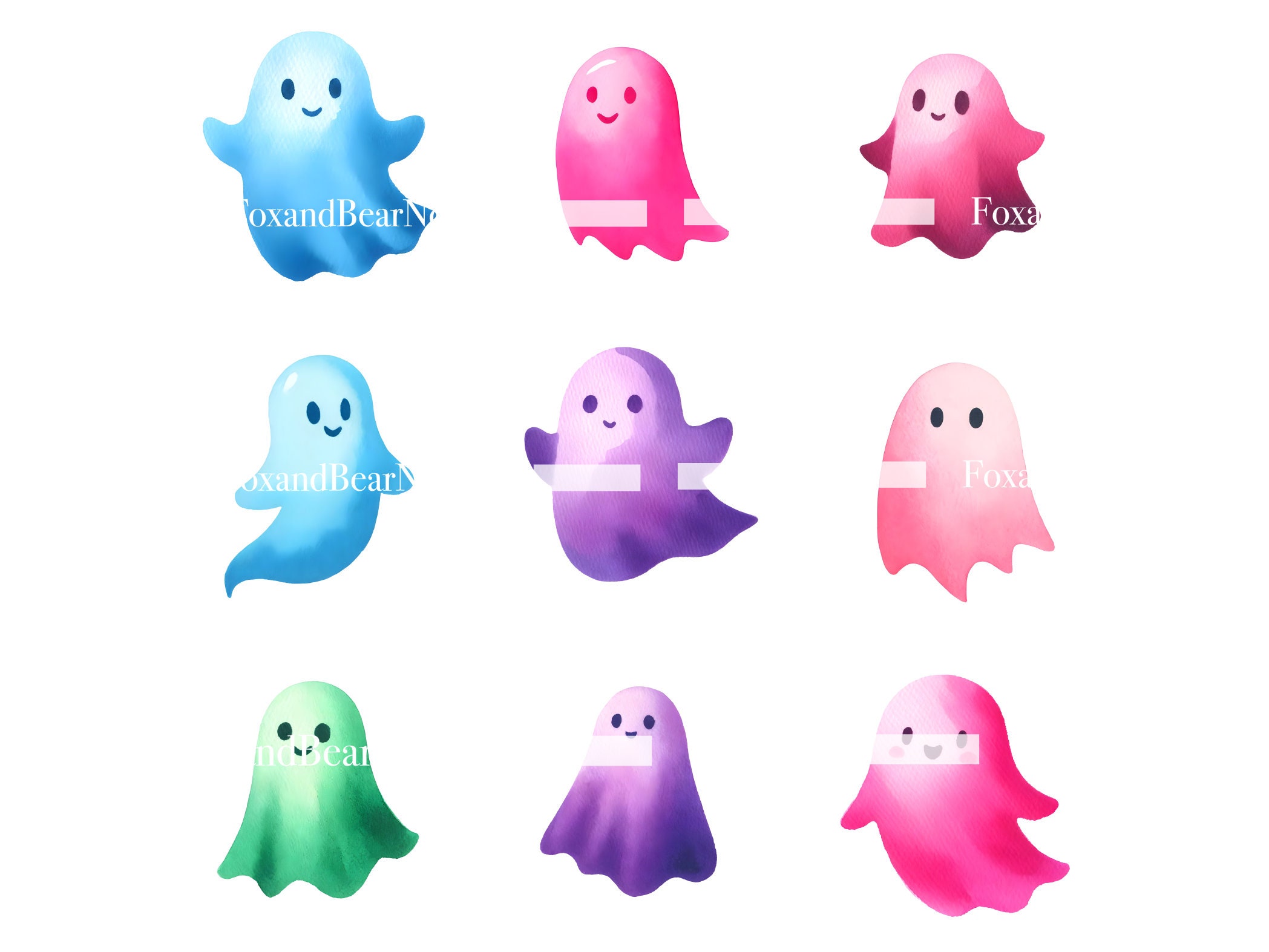 Watercolor Cute Ghost PNG Pastel Halloween Clipart Ghost Pink Ghost PNG Halloween PNG Halloween Clipart Pastel Ghost Shirt Commercial Use image 9