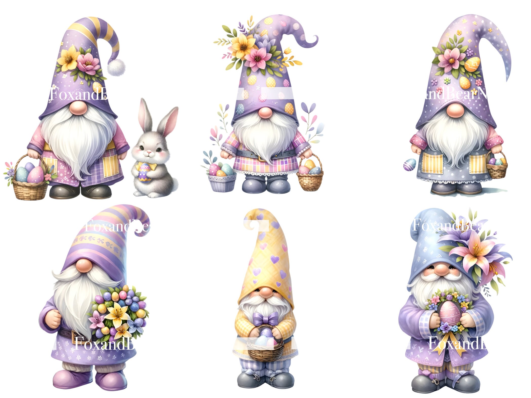 Watercolor Easter Gnomes Clipart PNG Gnome Clip Art Pastel Easter PNG Watercolor Clipart Commercial Use Watercolor Clip Art Digital Download image 7