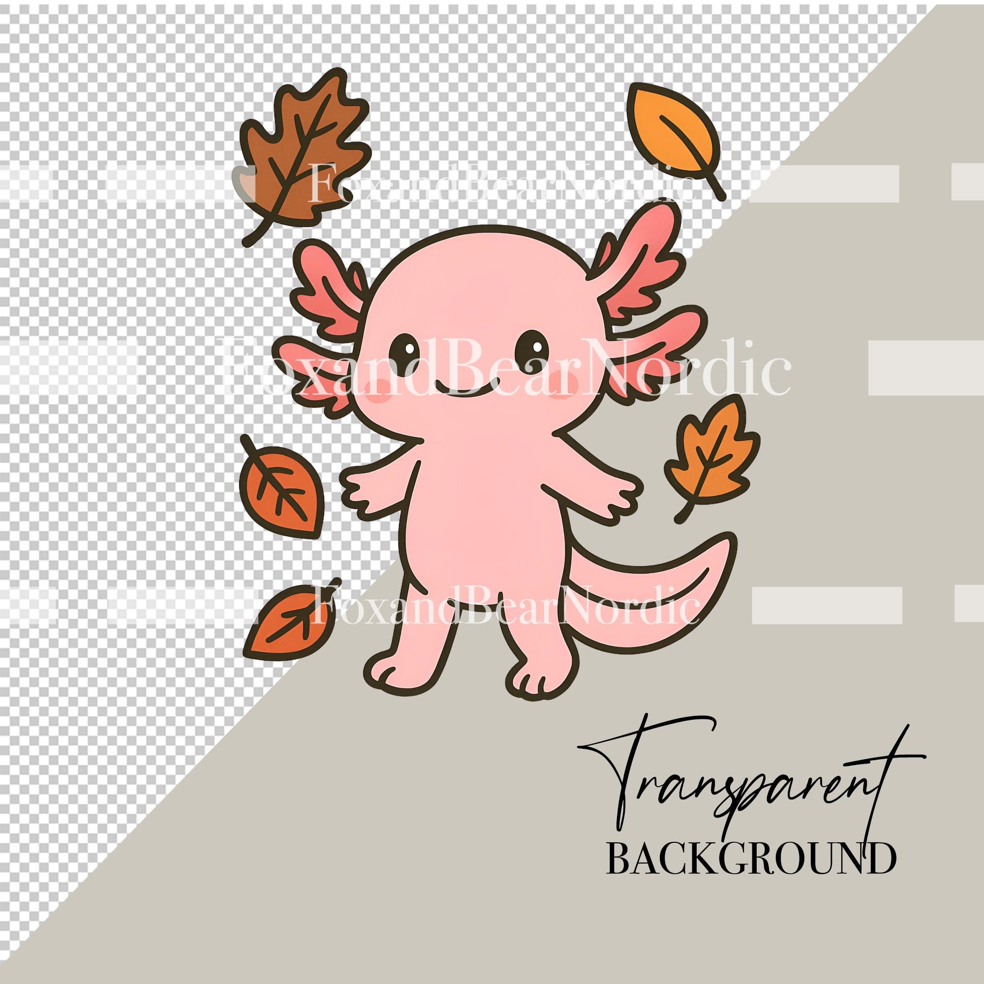 Watercolor Axolotl Clipart Animal Clipart PNG Kids Clipart Baby Axolotl Birthday PNG Fall Autumn Watercolor Clipart Clip Art Commercial Use image 3