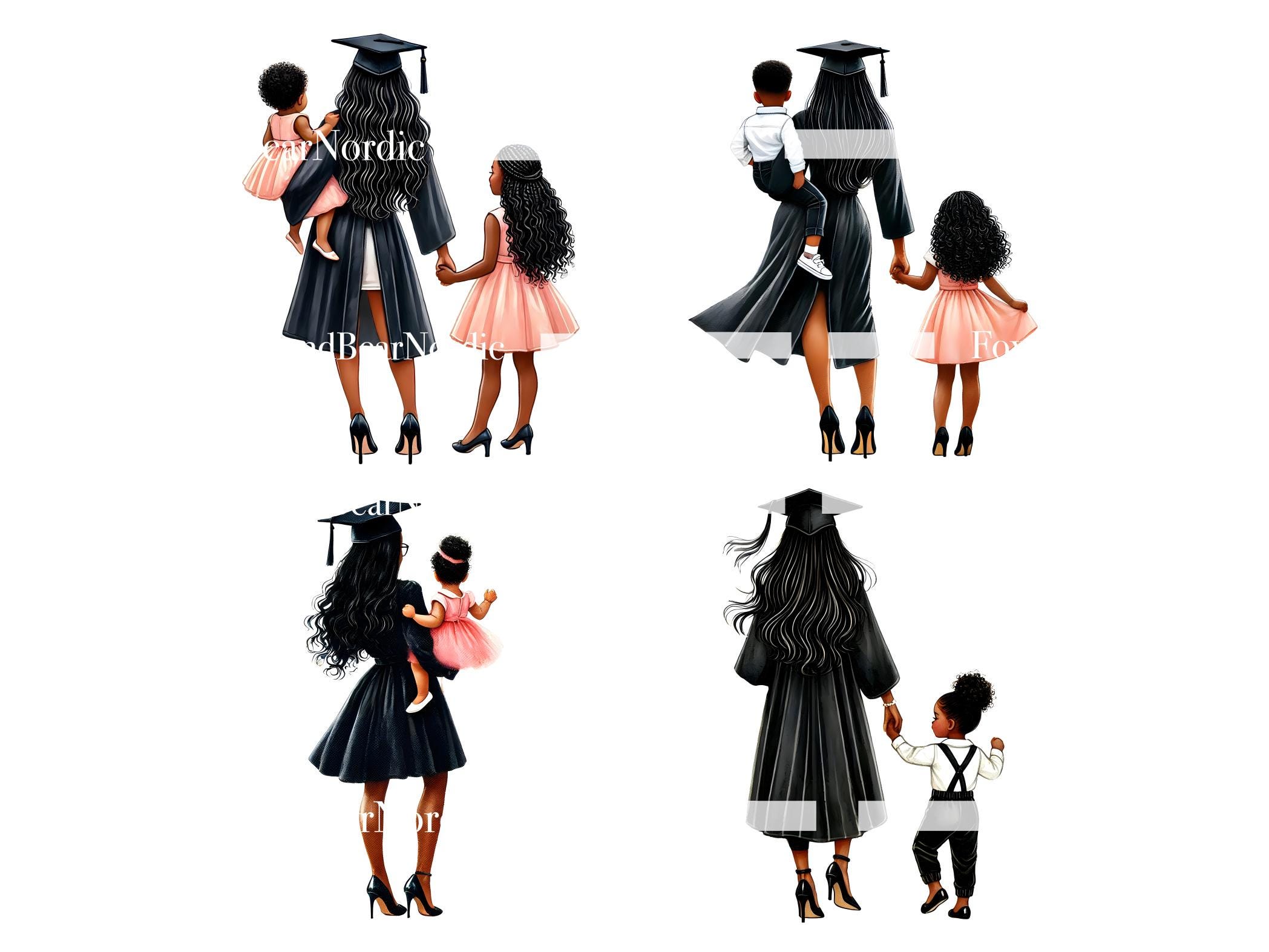 Black Mama Graduation PNG Doctor Graduation Clipart Graduation Girl PNG Graduation Cap Clipart for Graduation Cap Topper Commercial Use 2026 image 5