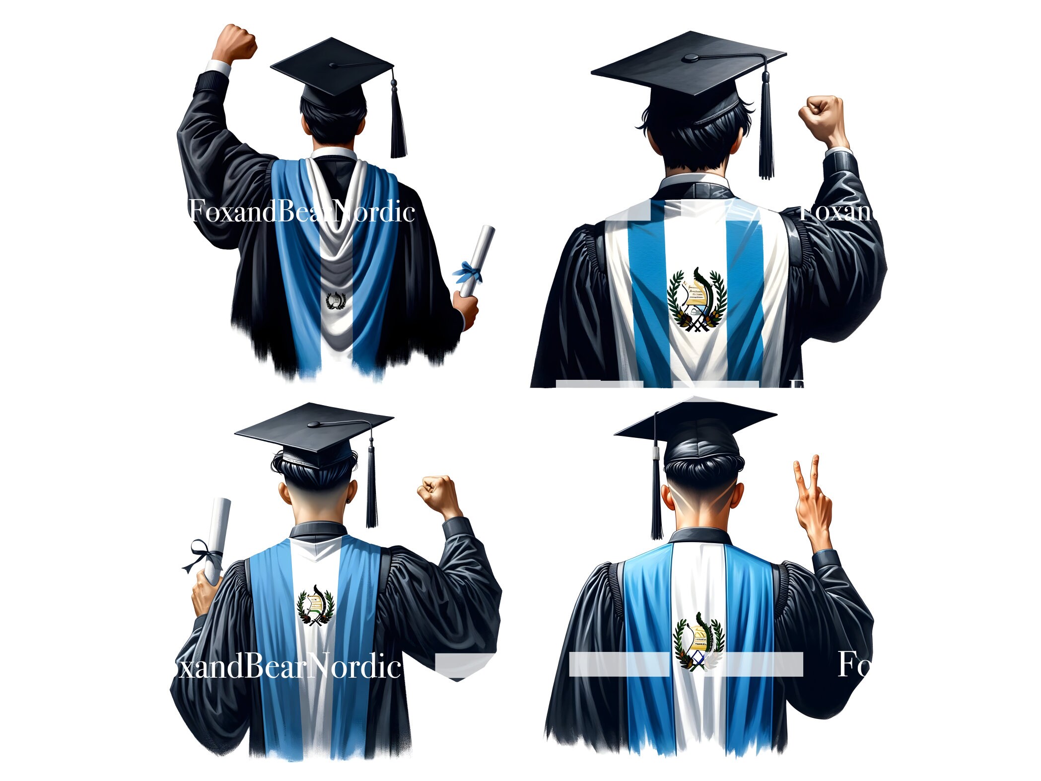 Guatemalan Graduation PNG Graduation Clipart Graduation Boy PNG Clipart for Graduation Cap Topper Guatemala Flag Latino Graduation 2026 image 4
