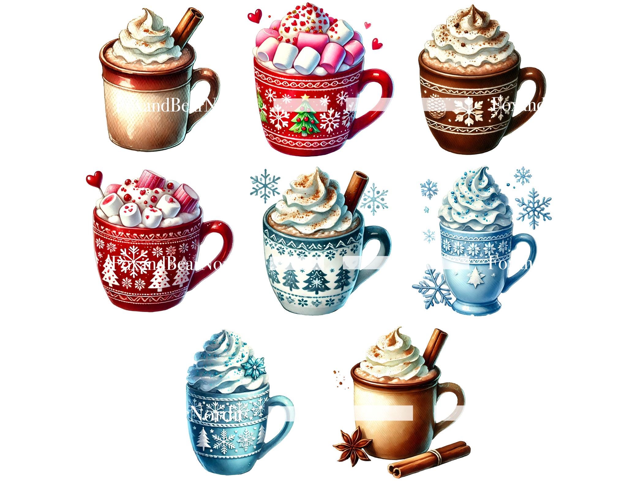 Cozy Drinks Clipart Hot Cocoa Cozy Christmas Coffee Mug PNG Watercolor Clipart Coffee PNG Coffee Cups PNG Coffee Cup Clipart Commercial Use image 6