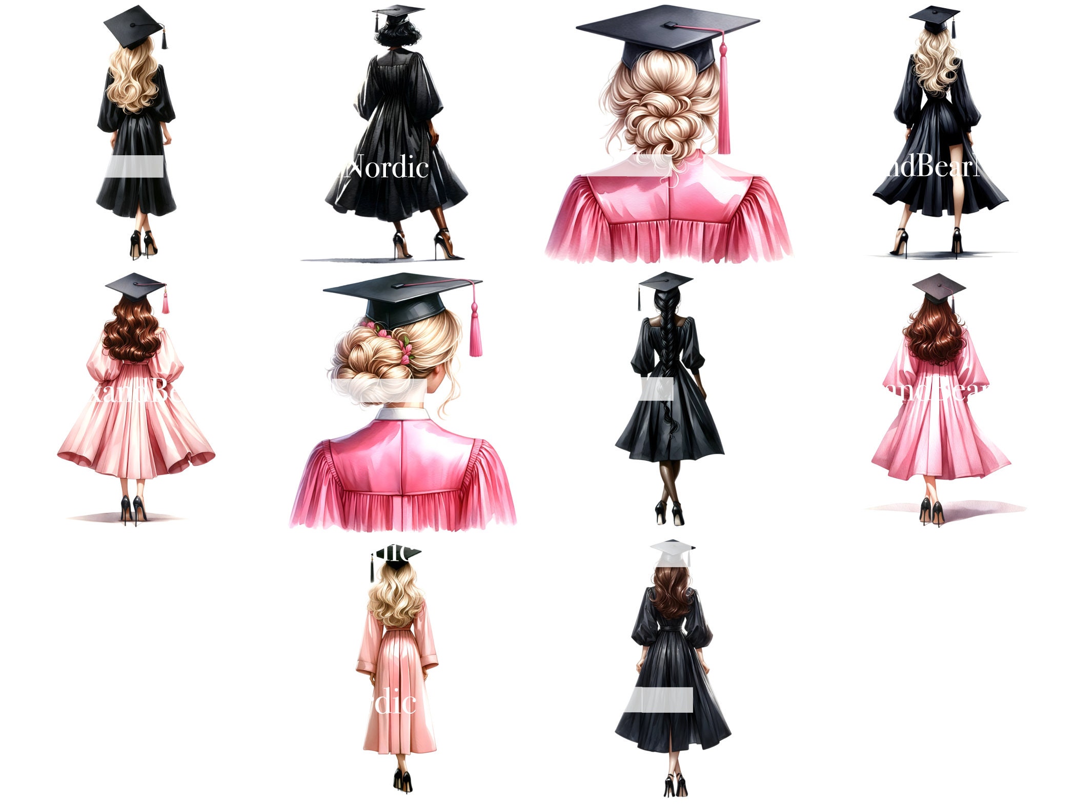 Watercolor Graduation PNG Doctor Graduation Clipart Graduation Girl PNG Graduation Cap Watercolor Clipart Senior 2026 PNG Commercial Use image 5