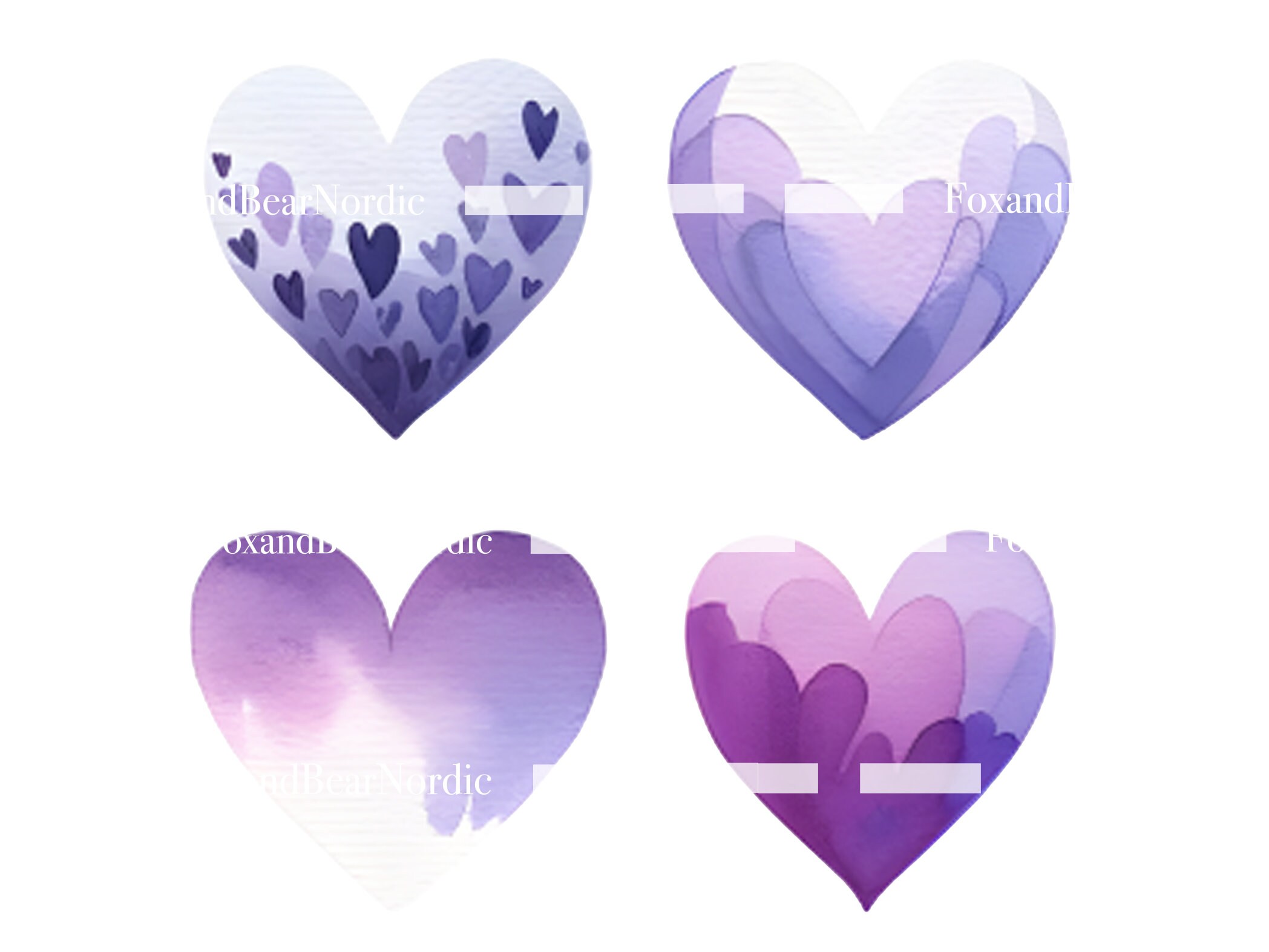 Watercolor Heart Clipart Heart PNG Valentines PNG Watercolor Clipart Watercolor Clip Art Digital Stickers Instant Download Commercial Use image 7