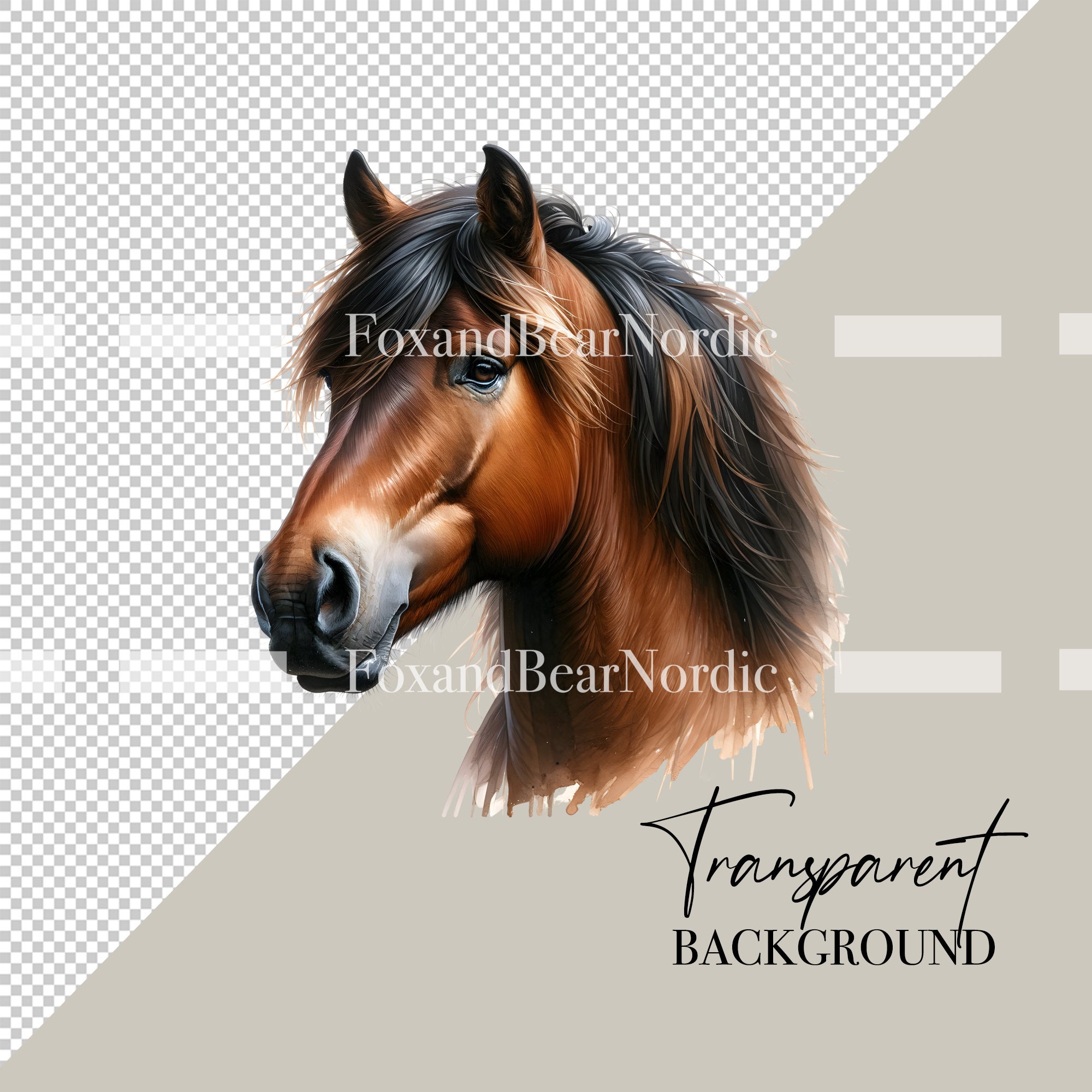 Watercolor Horse Clipart Horse Illustration Horse PNG Running Horse Animal Clipart PNG Watercolor Clipart Watercolor Clip Art Commercial Use image 3