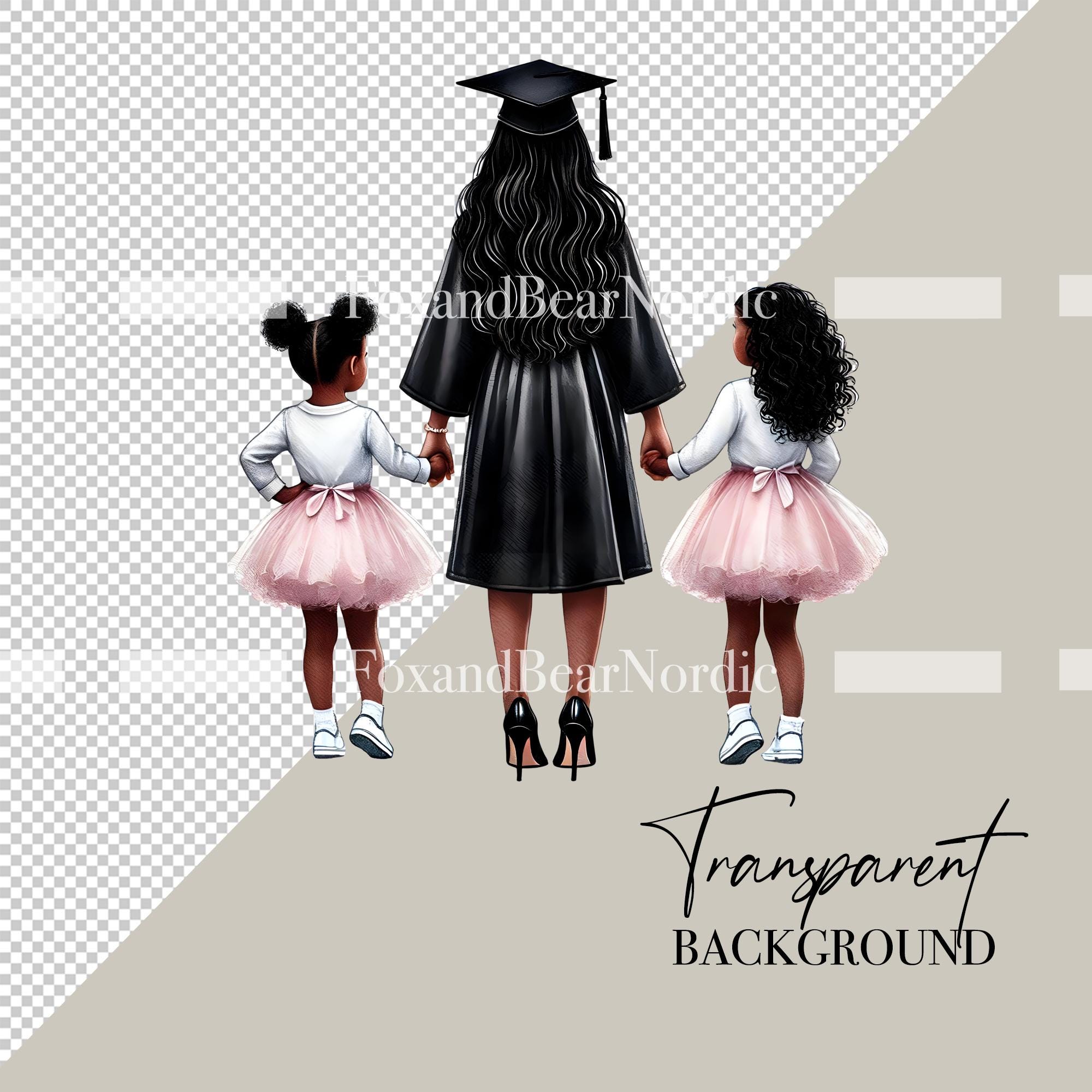 Black Mama Graduation PNG Doctor Graduation Clipart Graduation Girl PNG Graduation Cap Clipart for Graduation Cap Topper Commercial Use 2026 image 3