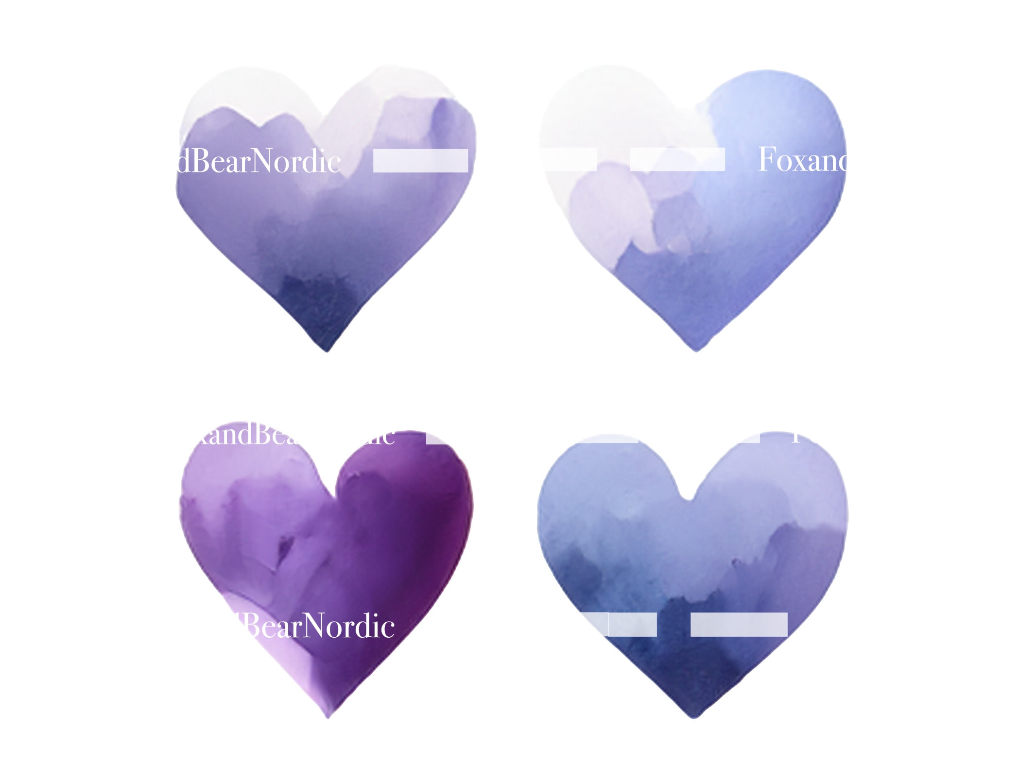 Watercolor Heart Clipart Heart PNG Valentines PNG Watercolor Clipart Watercolor Clip Art Digital Stickers Instant Download Commercial Use image 5