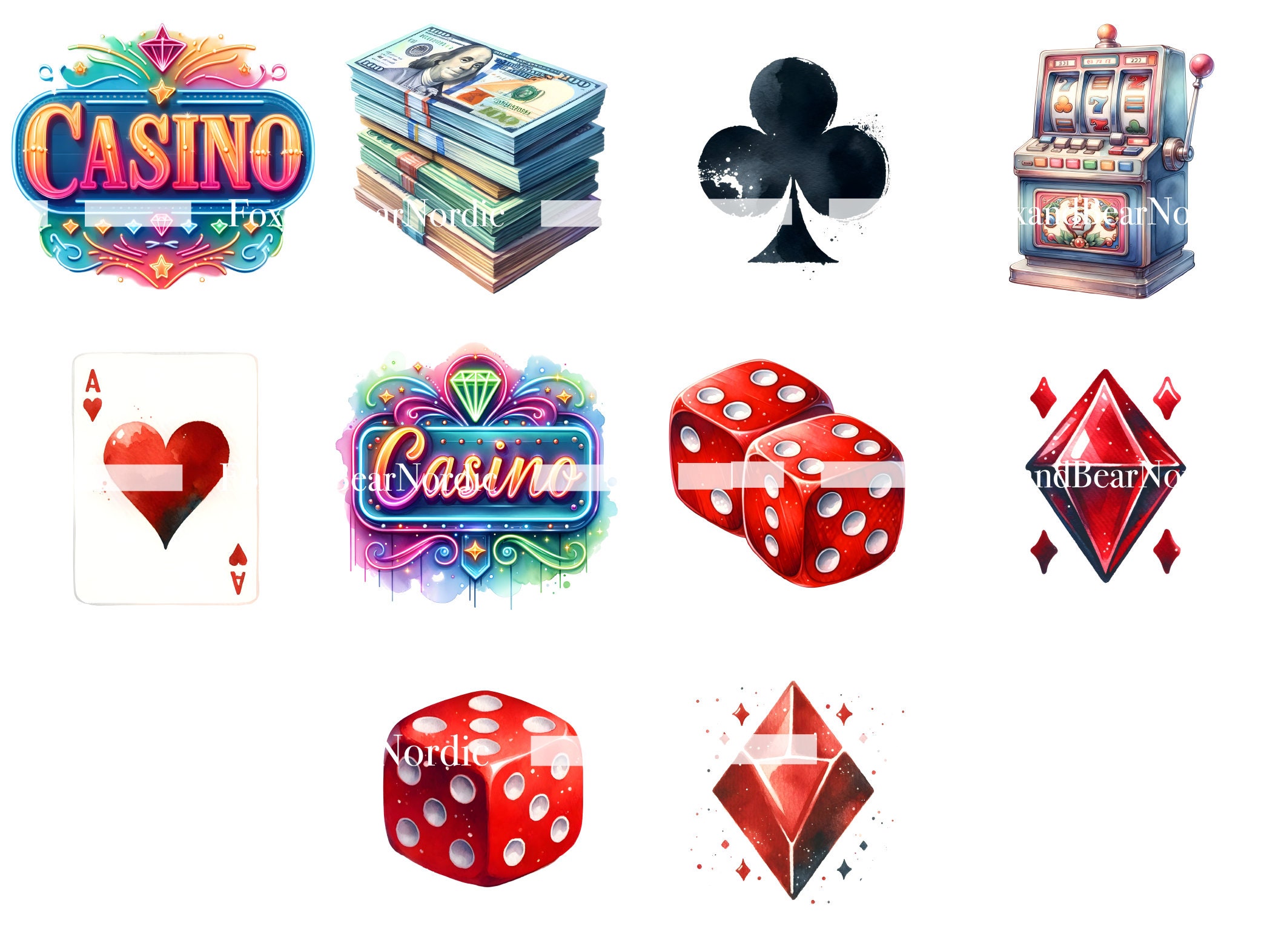 Casino Clipart Poker Clip Art Bundle Slot Machine Clipart Poker Chips Clipart Gambling Casino PNG Ace of Spades Ace of Hearts Commercial Use image 5