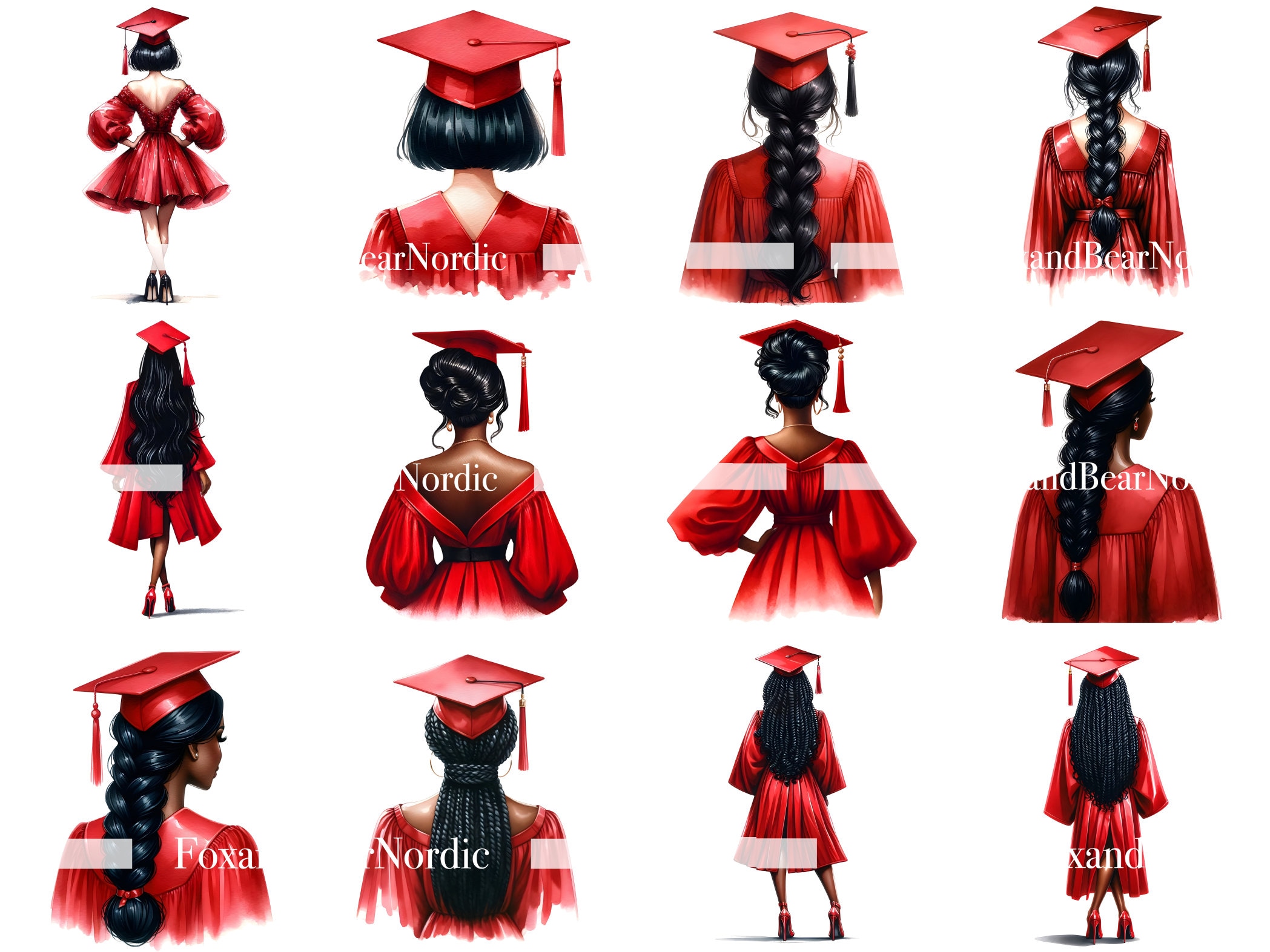 Watercolor Graduation PNG Doctor Graduation Clipart Graduation Girl PNG Graduation Cap Watercolor Clipart Watercolor Clip Art Commercial Use image 6