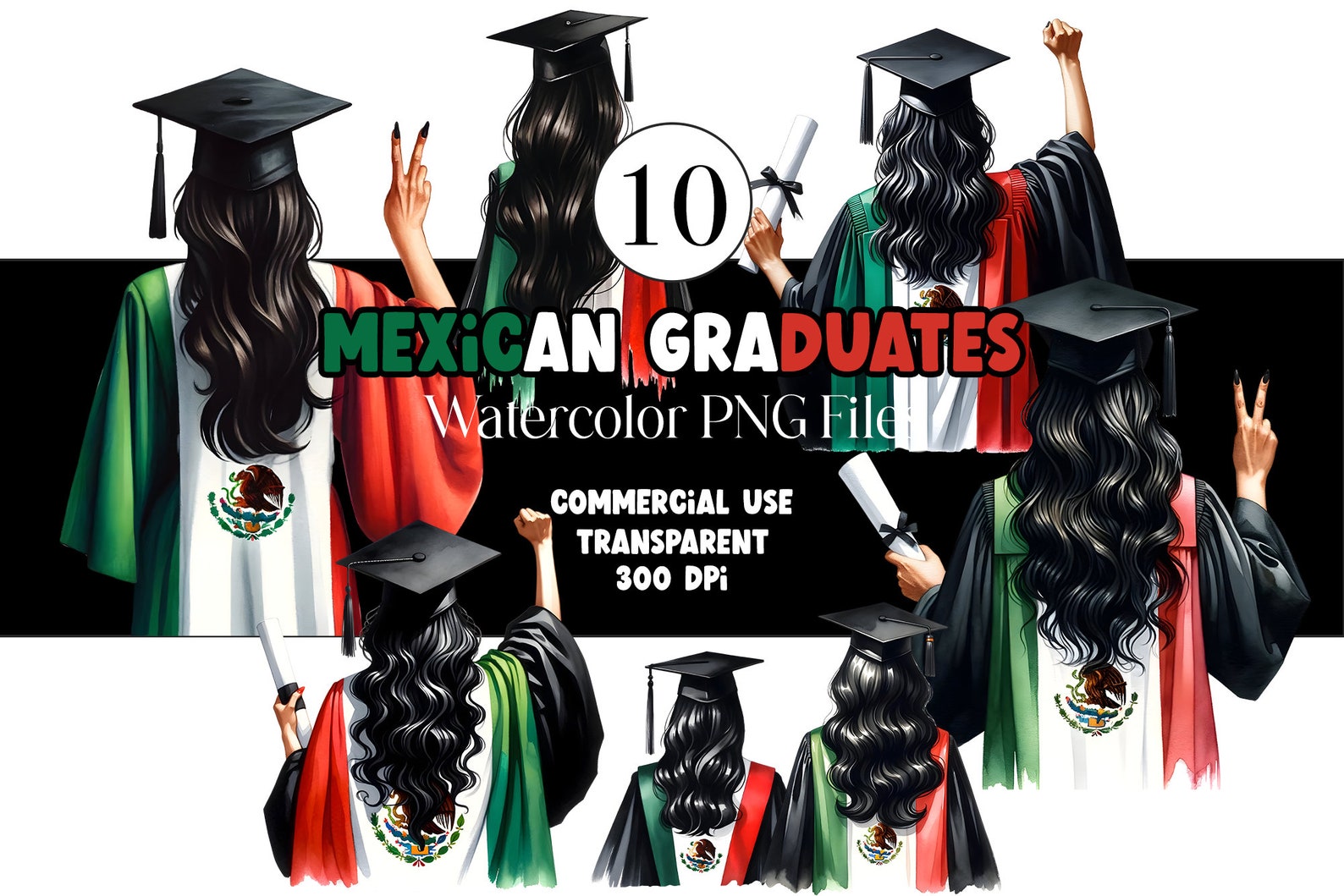 Mexican Graduation Clipart PNG – cap topper design