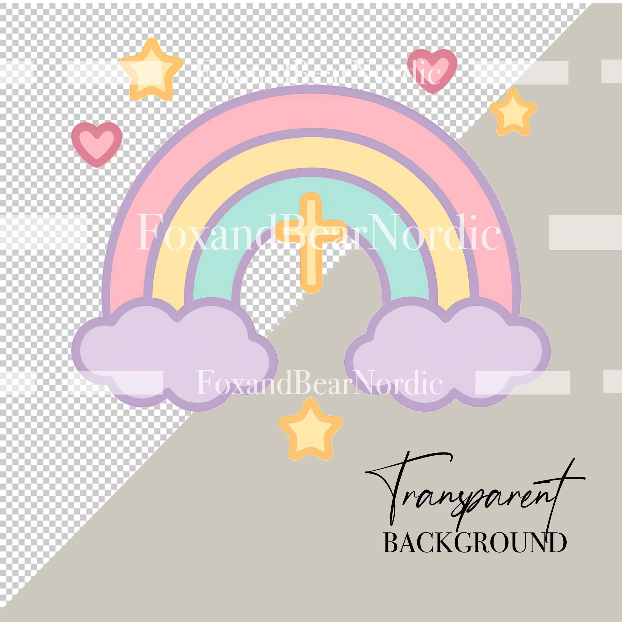 Kawaii Christian Clipart Bundle | 21 PNG Images | Cute Bible Journaling Clipart Christian Kids Stickers Faith PNG Pastel Religious Clipart image 3