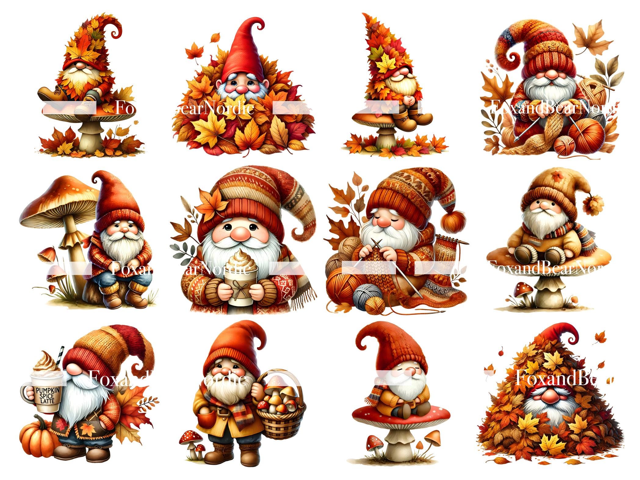Watercolor Fall Gnome Clipart Autumn Gnome PNG Thanksgiving Gnome Clip Art Pumpkin Pie Clipart Pumpkin Spice Gnome Clip Art Commercial Use image 4