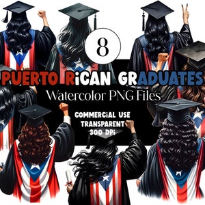 Graduación puertorriqueña PNG Clipart de graduación Chica de graduación PNG Clipart para adorno de birrete de graduación Bandera puertorriqueña Puerto Rico PNG 2025