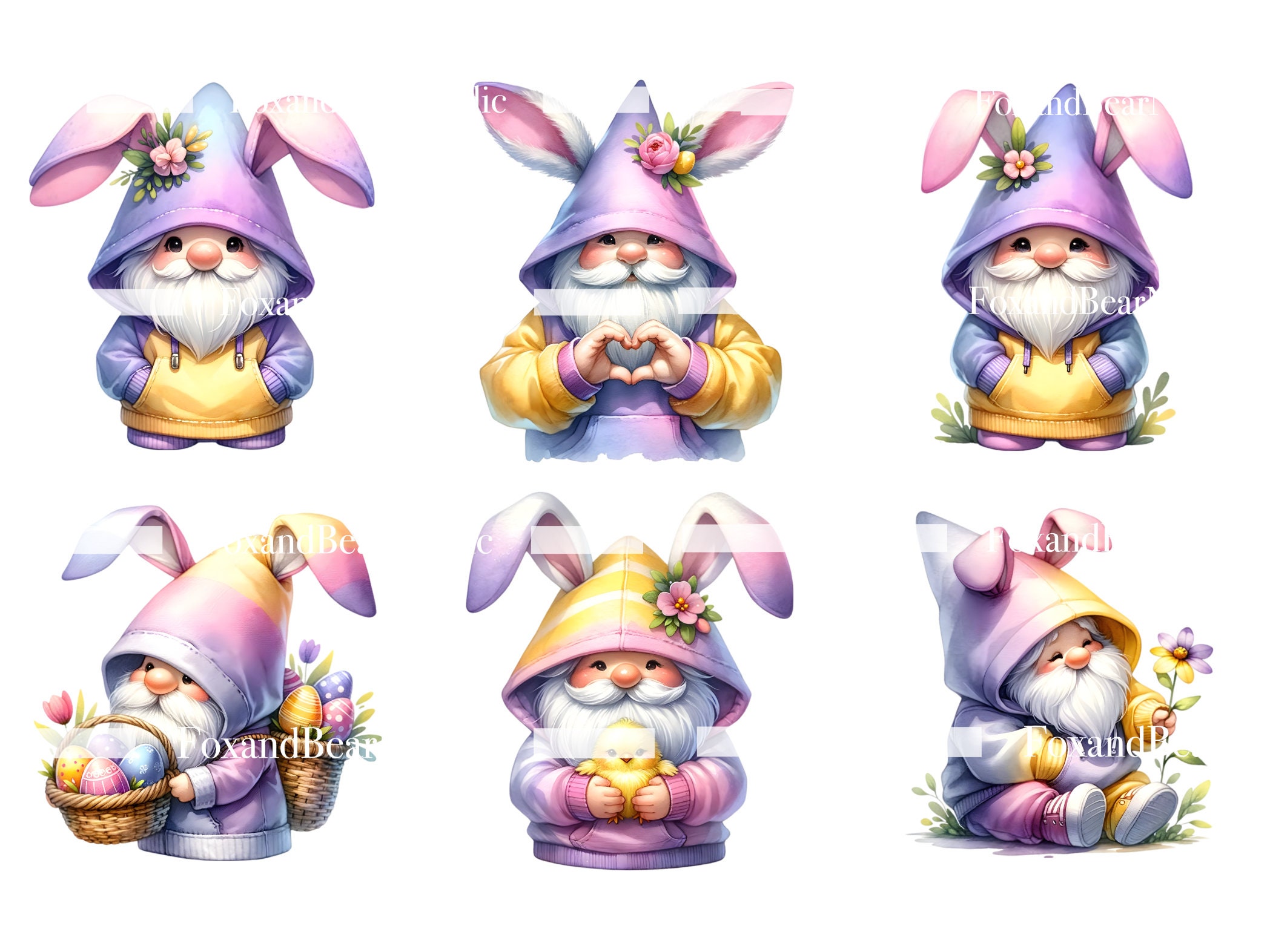 Watercolor Easter Gnomes Clipart PNG Gnome Clip Art Pastel Easter PNG Watercolor Clipart Commercial Use Watercolor Clip Art Digital Download image 9