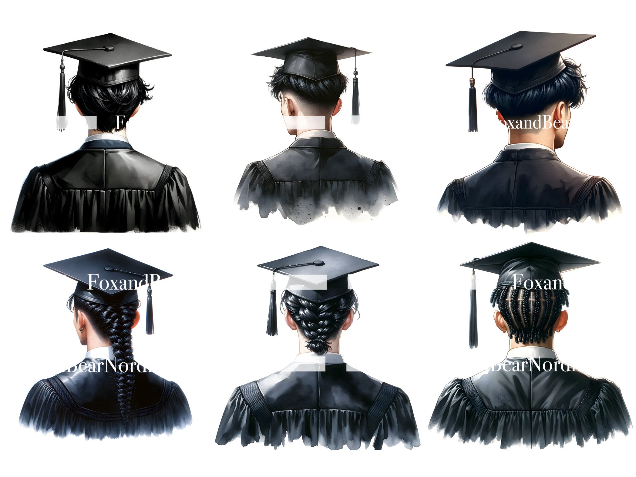 Watercolor Graduation PNG Doctor Graduation Clipart Graduation 2026 Clipart Graduation Cap Clipart Male Graduation Commercial Use 2026 image 4