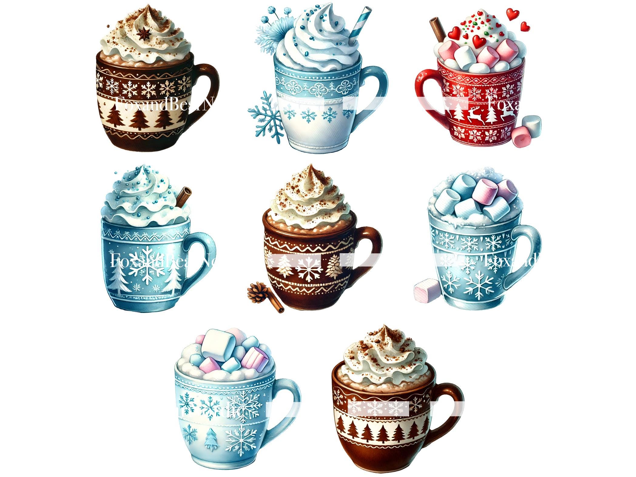 Cozy Drinks Clipart Hot Cocoa Cozy Christmas Coffee Mug PNG Watercolor Clipart Coffee PNG Coffee Cups PNG Coffee Cup Clipart Commercial Use image 5