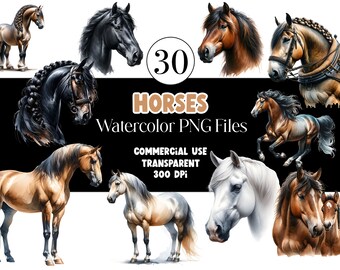 Watercolor Horse Clipart Horse Illustration Horse PNG Running Horse Animal Clipart PNG Watercolor Clipart Watercolor Clip Art Commercial Use