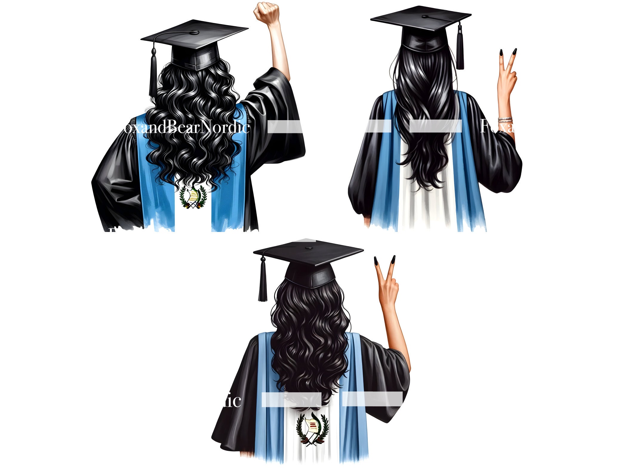 Guatemalan Graduation PNG Graduation Clipart Graduation Girl PNG Clipart for Graduation Cap Topper Guatemala Flag Latina Graduation 2026 image 6